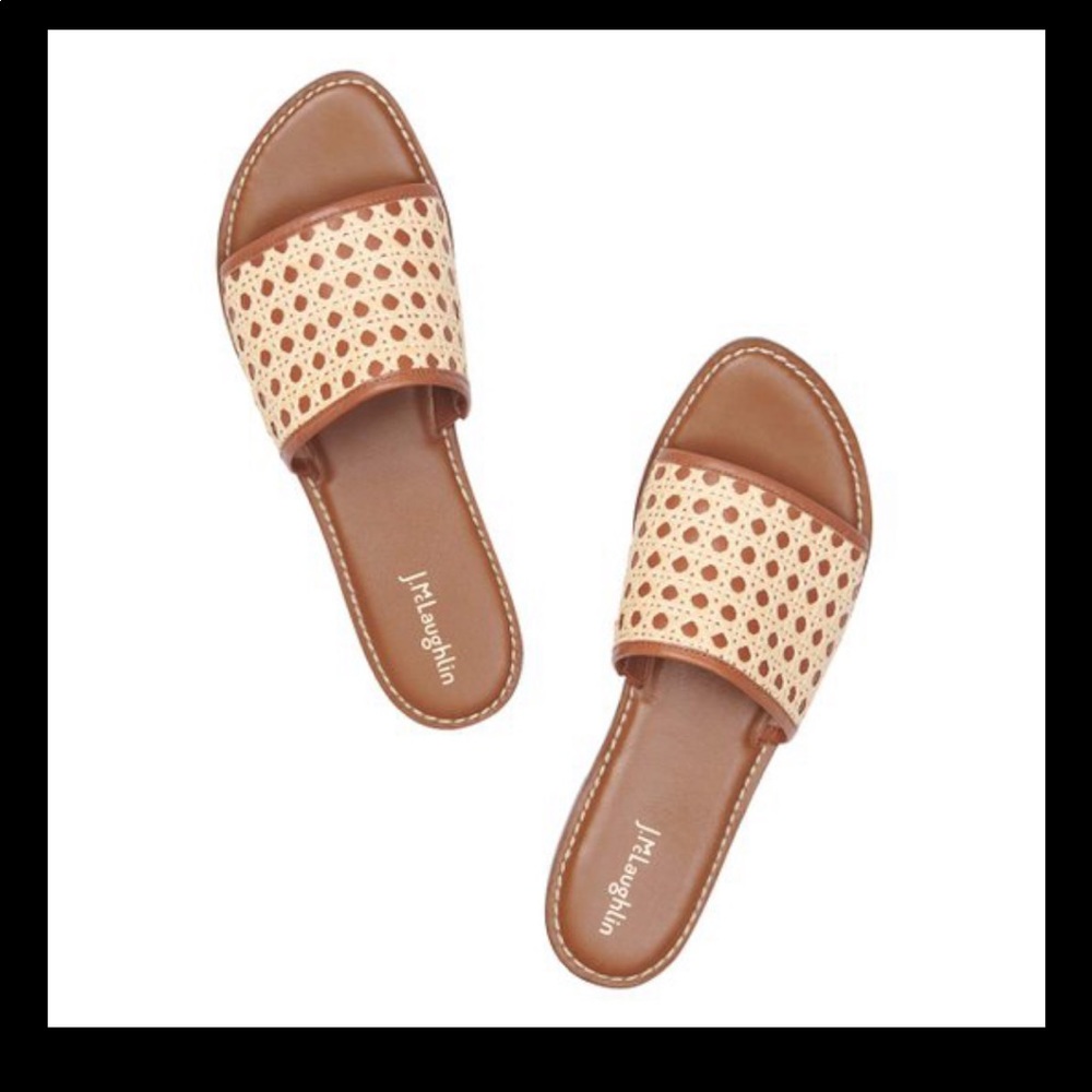 NIB J. McLaughlin Brianna Wicker Sandal Slides